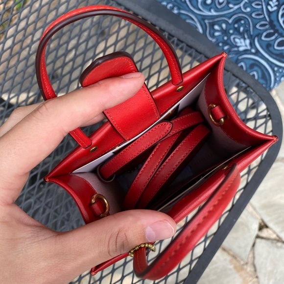 NWT Coach Mini Cashin Tote Bag (Sport Red) - Picture 7 of 7